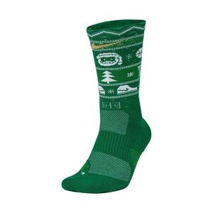 Nike Elite Green and‎ White Santa NWT Basketball Crew Socks Size XL Men 12-15